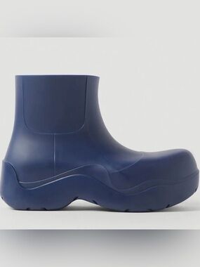 Bottega Veneta Deep Navy Rubber Platform Ankle Boot